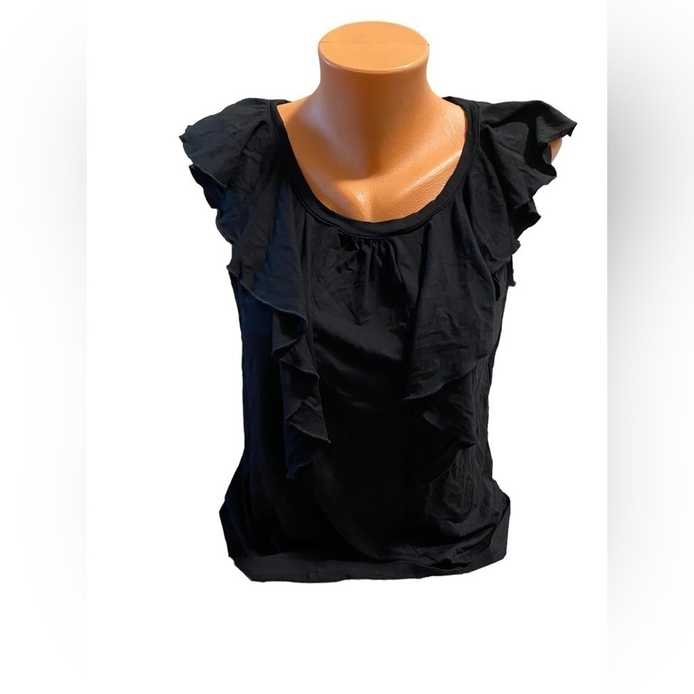 New Kenneth Cole New York Women’s Black Sleeveless Tank Ruffle Size Medium NWT